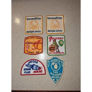 Lot of 6 Vintage 60s 70s Jaycee Patches Patch Embroidered Member Michigan